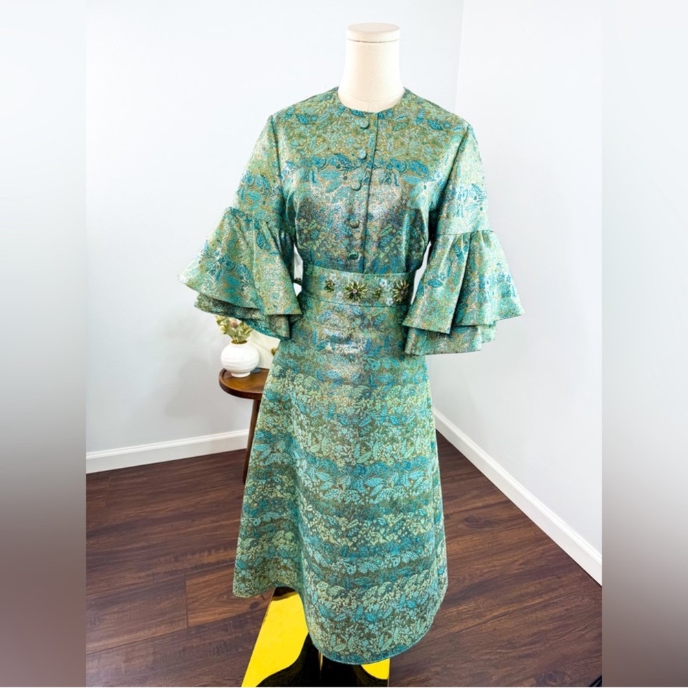 Reem Acra Jacquard Cocktail Dress - Picture 3 of 11